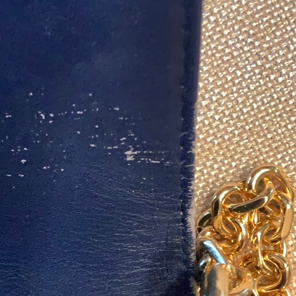 MCM Chocolate Embossed Clutch with Gold Chain - Picture 12 of 17